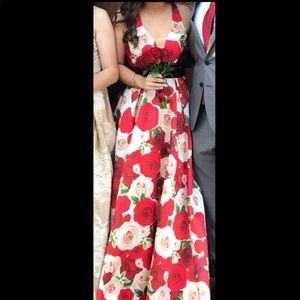 Rose Print Ballgown